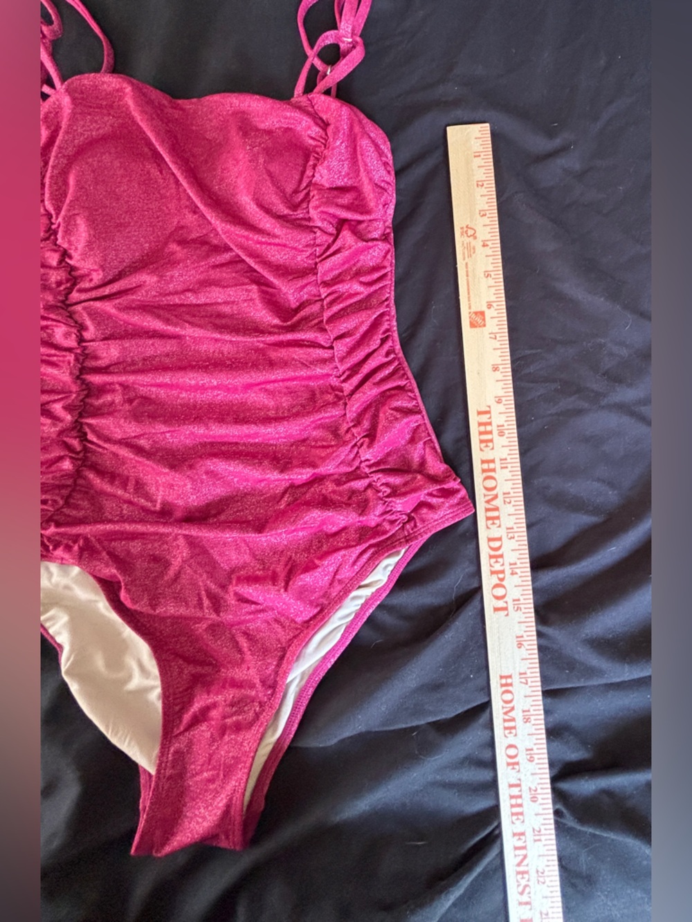 CupShe Pink Ruched One-Piece Swimsuit Women’s Sz Medium NEW w Tags - Picture 3 of 10
